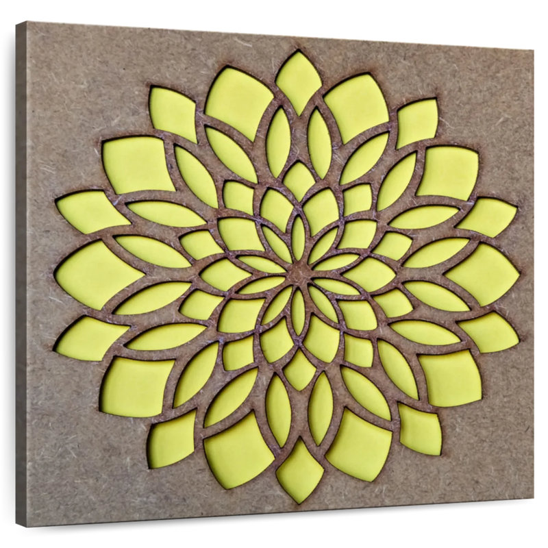 Mandala jaune Kerner, H 24 po x l 24 po