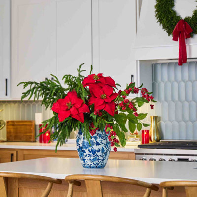 25 " Poinsettia and Berry Arrangement