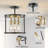 3-Light Industrial Cage Dimmable Semi Flush Mount Ceiling Light