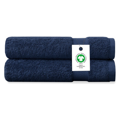 Ensemble de 2 essuie-mains en coton biologique Corto, certifiés GOTS et OEKO-TEX, 650 g / m², doux, à séchage rapide et absorbant, 20 po x 30 po