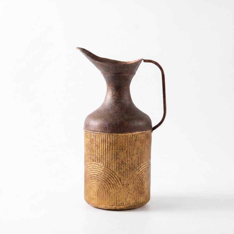 Rustic Distressed Metal Decorative Vase