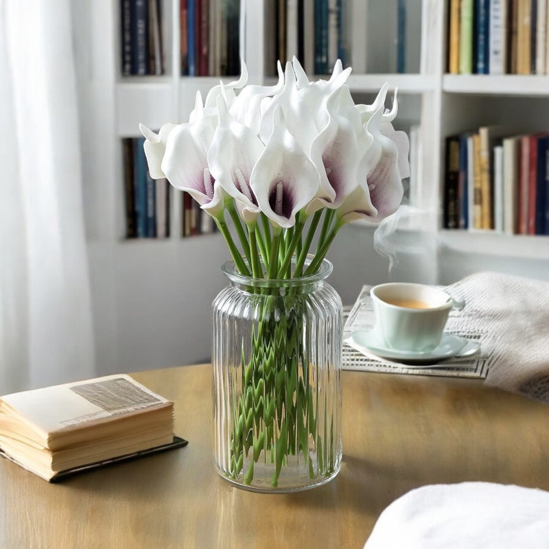 20 pièces de fleurs de lis Calla artificielles, Mauve