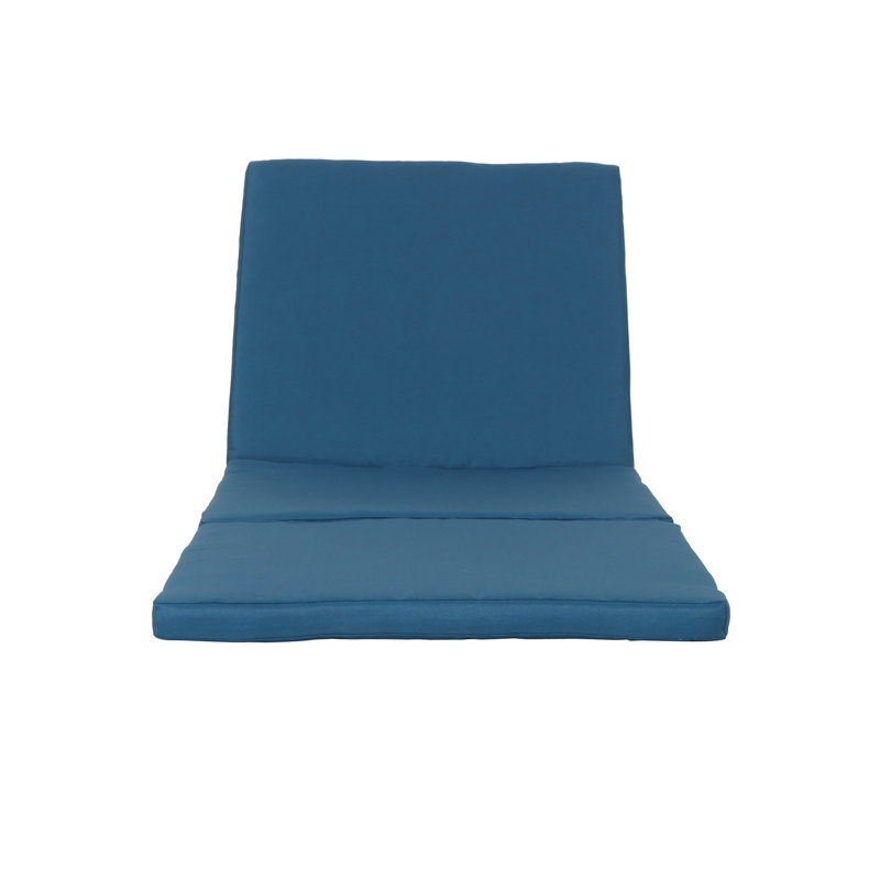 Water- Outdoor Chaise Cushion In Blue, 78.29"d X 25.91"w 1.98"h, 100% , No Assembly Needed Camping Seat Blue - Water ,