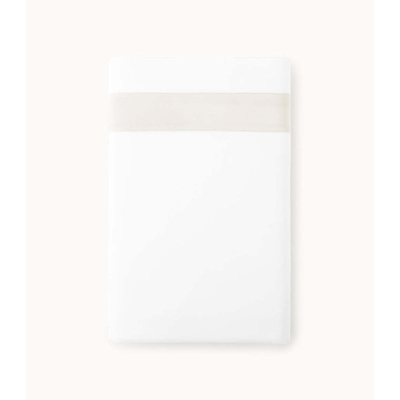Ensemble de draps 100% coton Soprano, Drap plat pour lit simple, Blanc / Platine