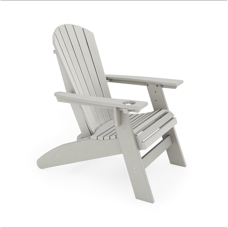 Adirondack Chair – Sturdy HDPE Poly Lumber For Poolside, Patio, And Garden Relaxation, Dark Gray