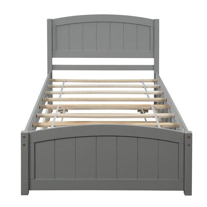 Platform Bed With Trundle, Gray