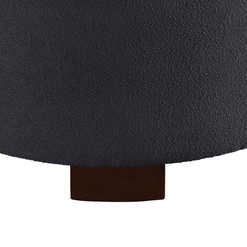 Repose-pieds rembourré rond gris foncé avec espace de rangement caché et tabouret de repos rembourré pratique, Dark Gray