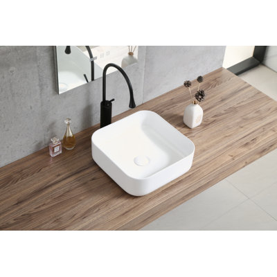 Lavabo de comptoir carré (finition blanche) certifié CUPC