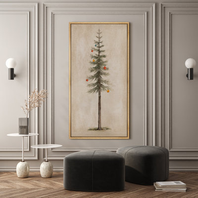 Arbre de Noël minimaliste avec décorations verticales de vacances, très grandes photos, impression sur toile encadrée