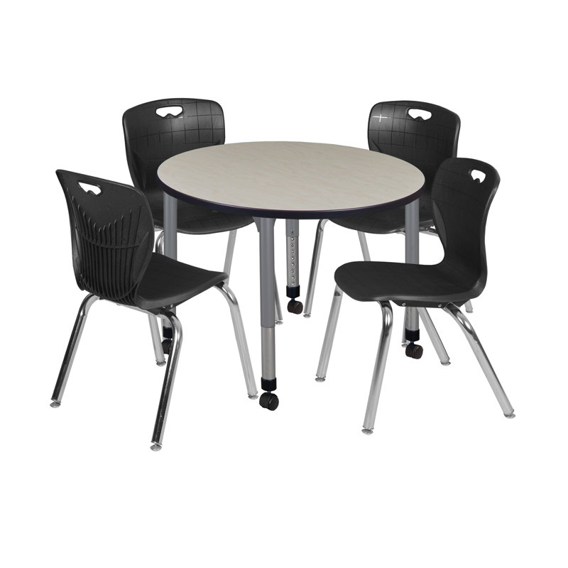 Table ronde Kee, H 34 po x L 42 po x l 42 po, Noir, Érable