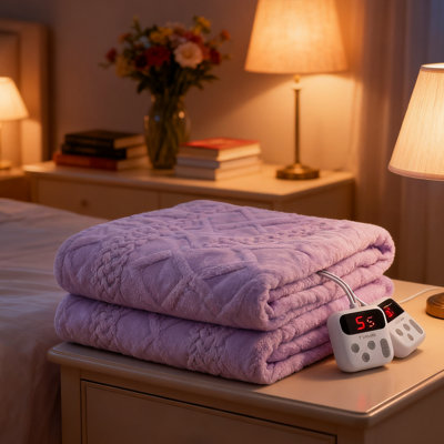 Couverture chauffante - Couverture électrique Sherpa touffetée épaisse avec 10 niveaux de chauffage et 10 réglages de temps