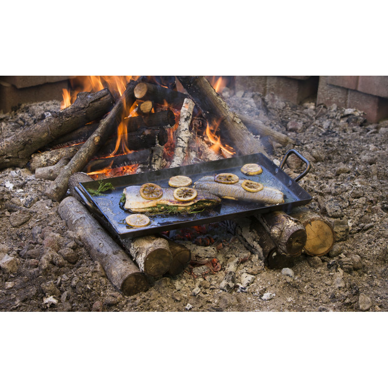 Lodge 18" Black Carbon Steel Outdoor Griddle with Handles