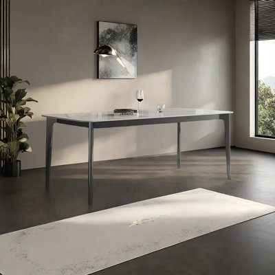 Light luxury bright rock slab dining table