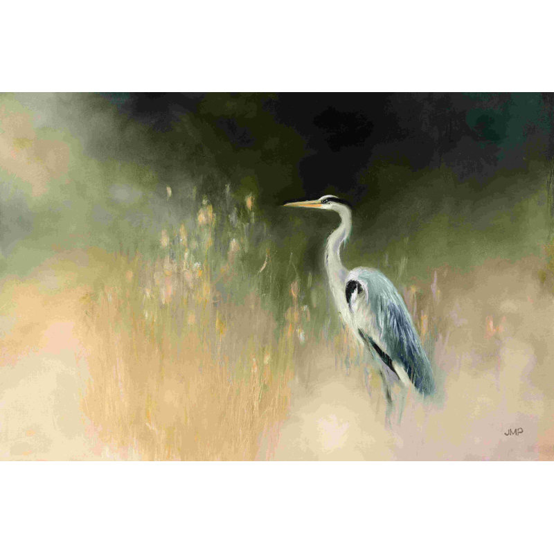 «Peaceful Egret», reproduction d'art faite à la machine, H 8 po x l 12 po, Non, Toile tendue