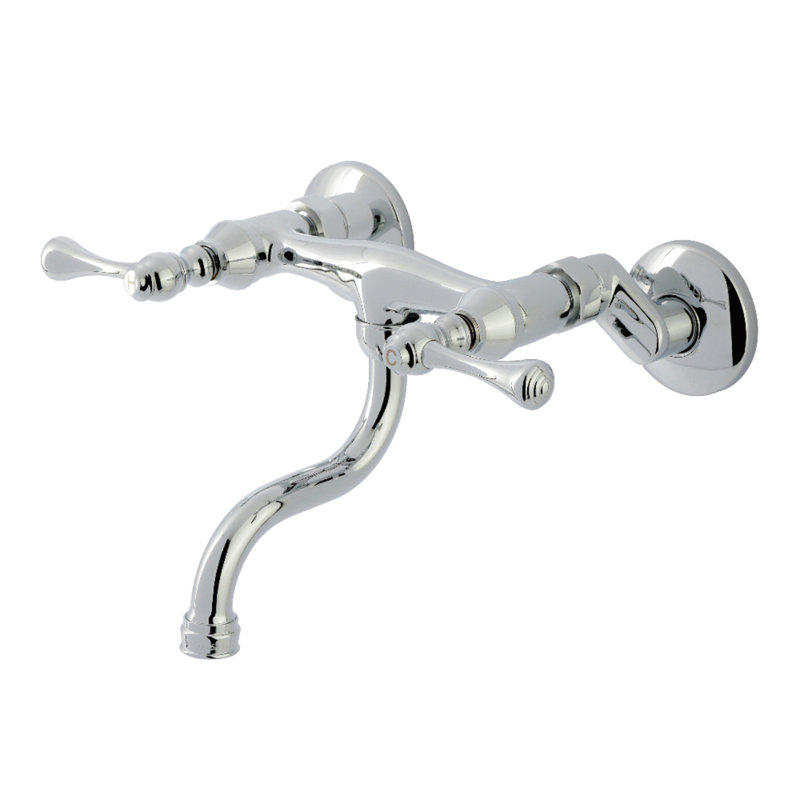 Robinet de salle de bain mural 2 trous Kingston, Chrome poli