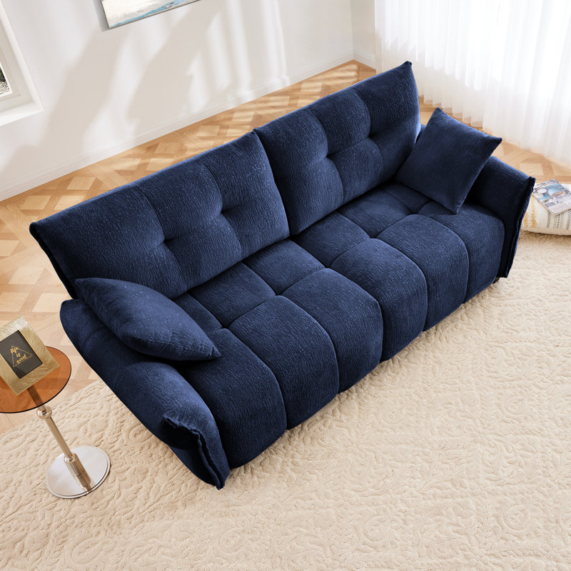 Canapé deux places de qualité supérieure - conception ergonomique avec coussins en mousse haute résilience, revêtement en chenille moderne pour le salon, le salon et l'espace de bureau