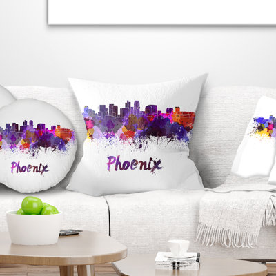 Phoenix Skyline - Cityscape Printed Throw Pillow
