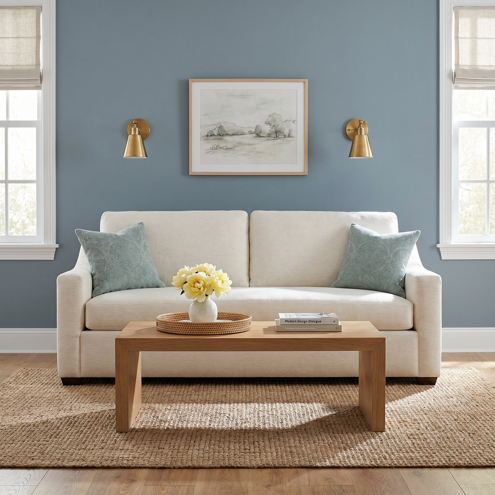 Cranbrook 88'' Upholstered Sofa, Lena Sand Performance Linen Blend