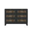 Commode en bois de style rustique avec 6 tiroirs, armoire de rangement pour chambre à coucher avec poignées en métal, noir-1870526896