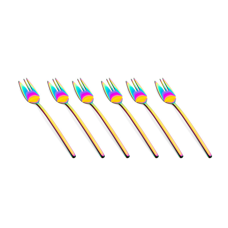 Due Cake Fork - 24 Pieces, Rainbow