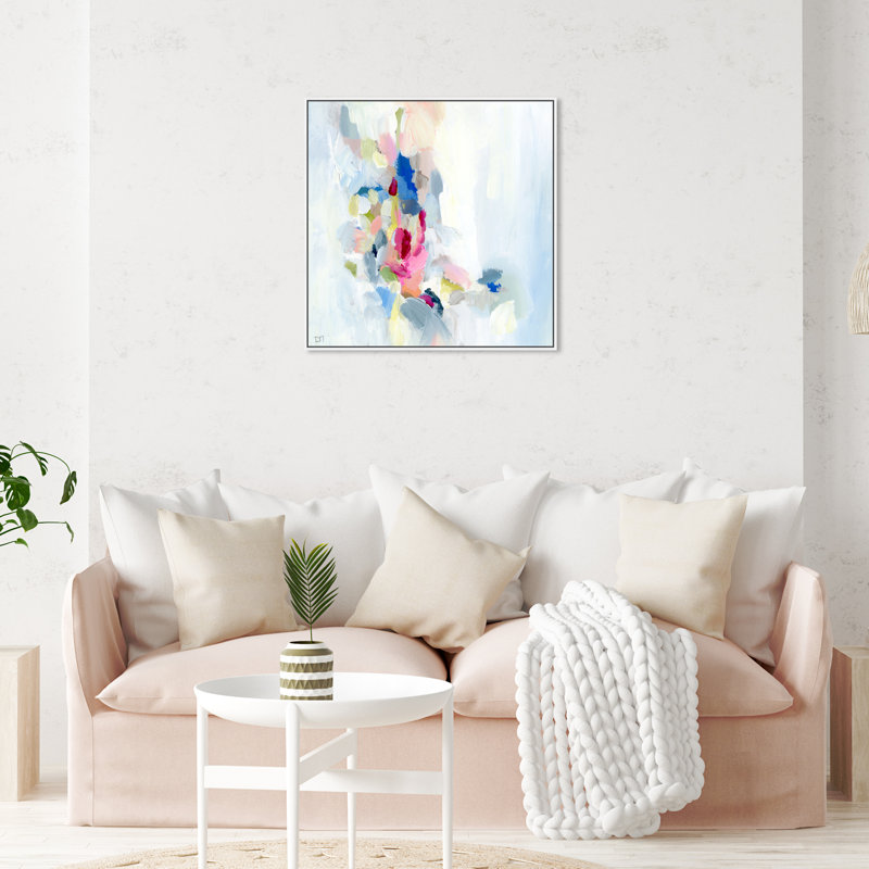 «Mi Alegria Floral Waterfall Modern Blue» par Oliver Gal, H 31 po x l 31 po x P 1,75 po