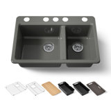 Riverby® 33" undermount double-bowl workstation kitchen sink
