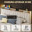 Upholstered Bed Frame with 3 Drawers, Bed with Storage Headboard and Charging Station-1248422149-1228236070