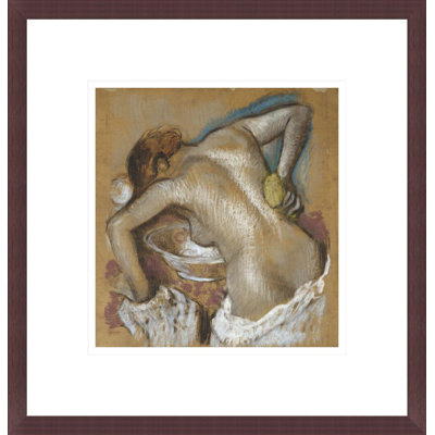 «Femme lavant le dos avec une éponge» par Edgar Degas, impression giclée encadrée