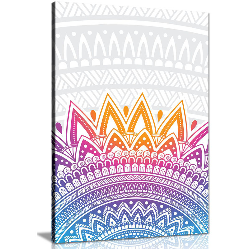 Mandala Spiritual Pattern - Wrapped Canvas Print, 31cm H x 20cm W