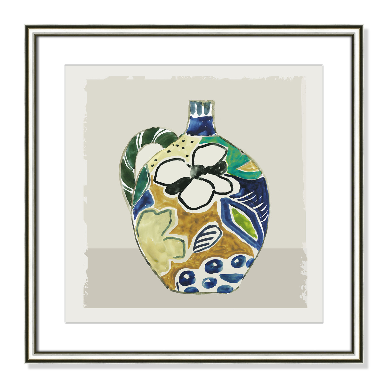Picasso Vase by Aimee Wilson, Silver, 18.25" H x 18.25" W x 0.88" D