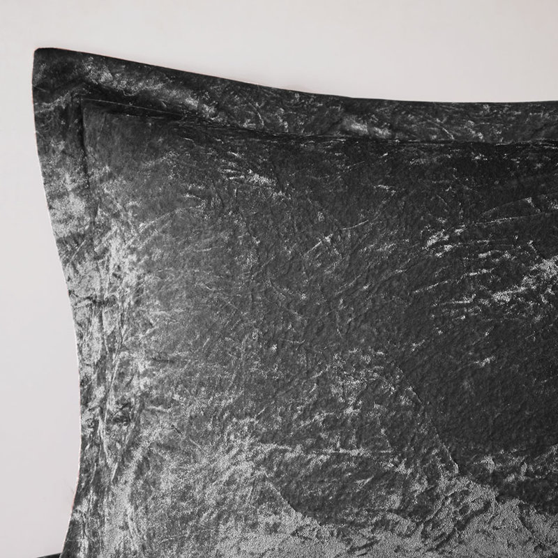 Housse de couette de luxe en velours gris pour lit double / grand lit, plateau à losanges et fermeture à boutons, lavable à la machine, housse, 2 taies décoratives et 1 coussin décoratif gris