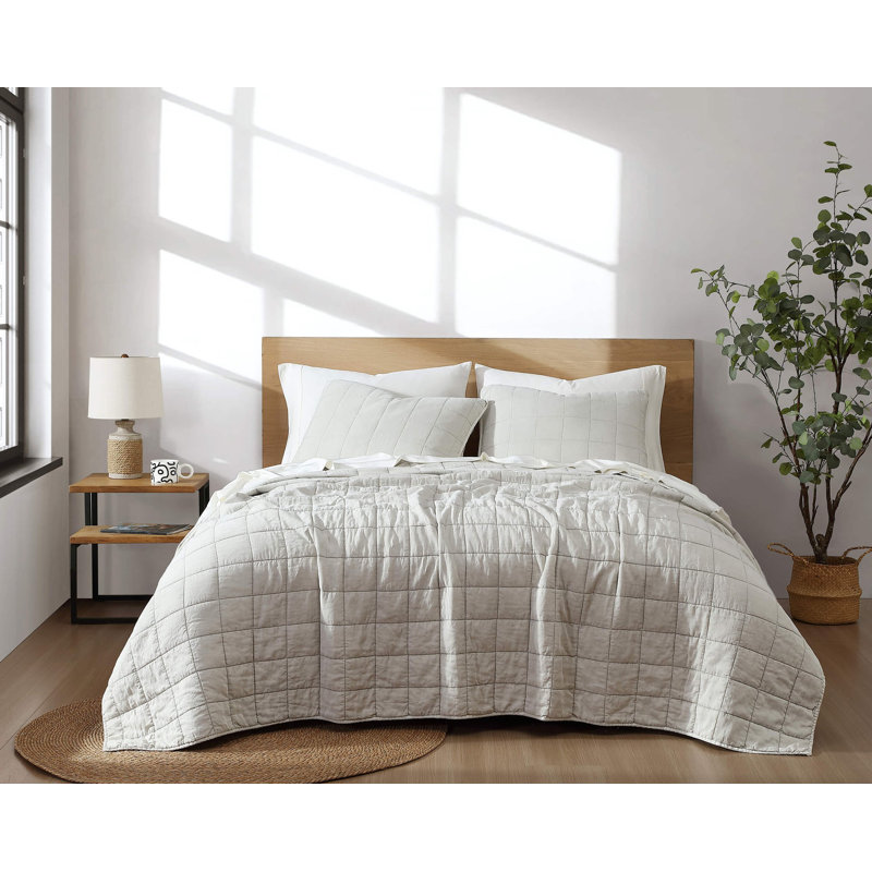 Stonewashed Lyocell Quilt, Bone, Queen Quilt