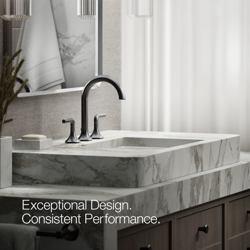 Occasion Sink with Cane Design Single Hole Bathroom Faucet with Drain Assembly, Matte Black