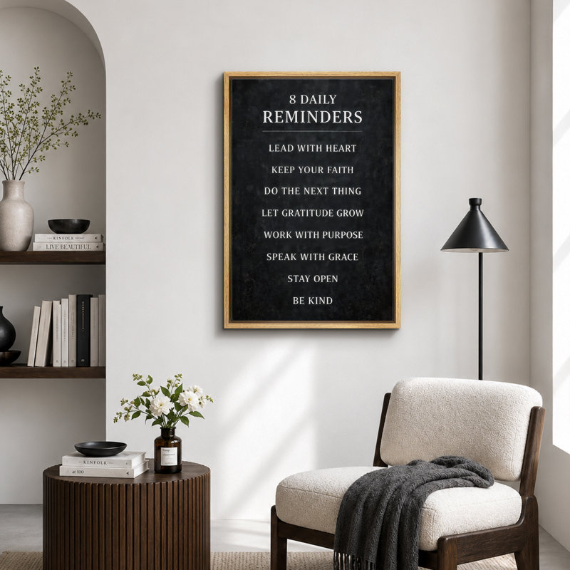 Illustration de huit rappels quotidiens, photos de bureau, impression sur toile encadrée, H 36 po x l 24 po x P 1,5 po