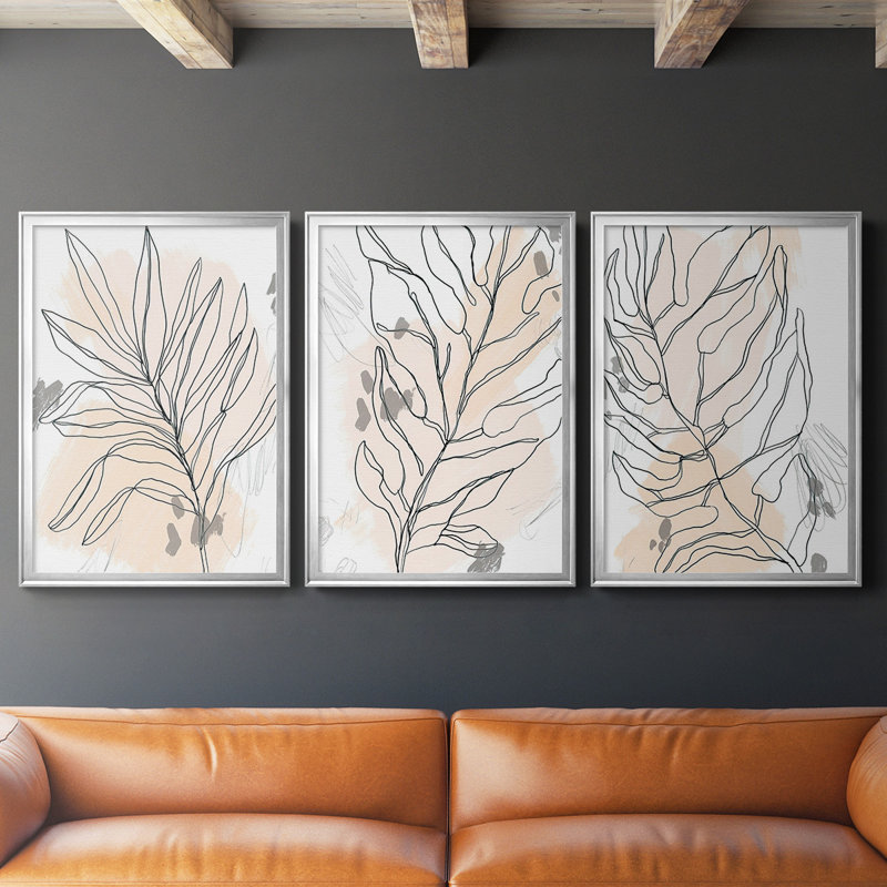 Toile de palmier Palm II, Cadre argenté, H 36,5 po x l 53 po x P 2,5 po