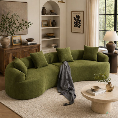 Canapé incurvé incurvé, canapé modulaire à compression haute densité de 110 po, canapé-lit pour salon, salon, appartement, chenille