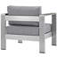 Ensemble de conversation modulaire en aluminium avec coussins 4 pièces Shore-23593059
