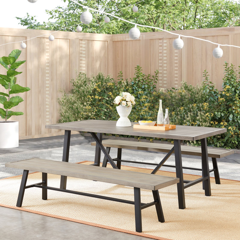 Bourgault Powder Coated Steel Outdoor Bench
