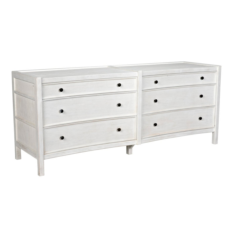 Commode 6 tiroirs White Hampton