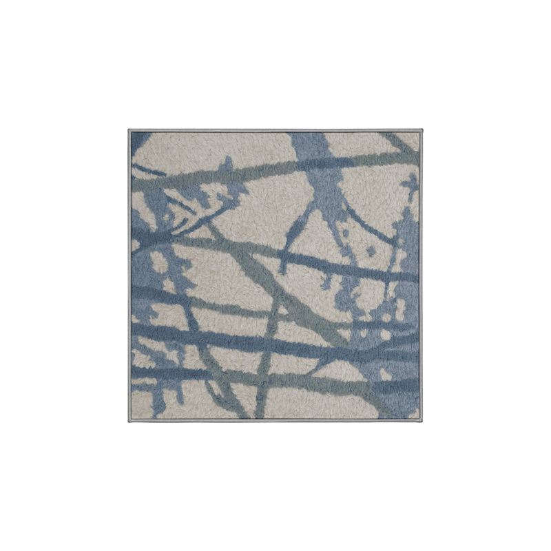 Tapis gris lavable à la machine, Carré 6 pi