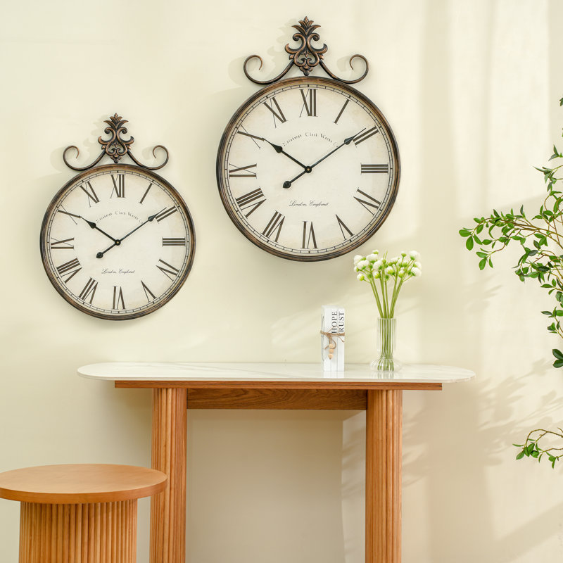 Alexandros Wall Clock Metal Antique-gold Accent Clock, 60 x 78.5cm