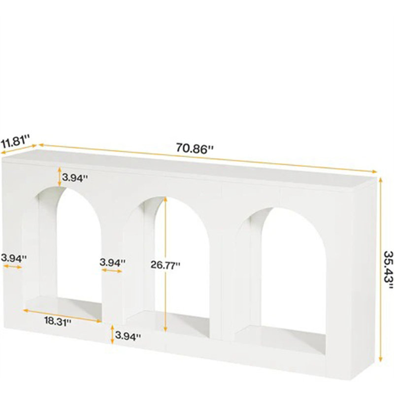 Table d'entrée 70,8 po avec 3 tablettes arquées