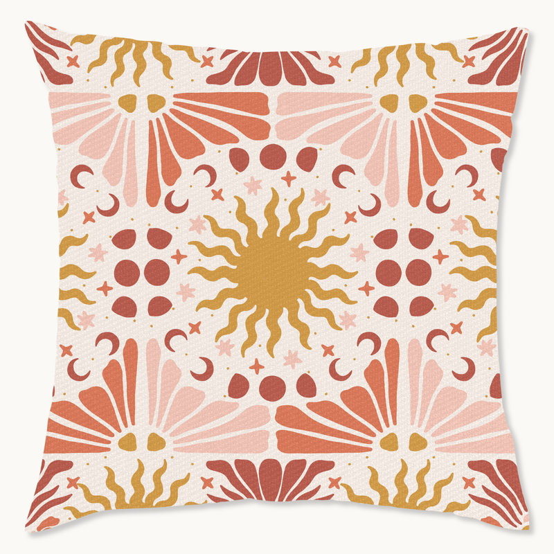 Coussin décoratif intérieur / extérieur en polyester rétro Art Deco