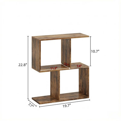 Table de bout moderne à 3 niveaux en S, meubles décoratifs avec tablettes de rangement pour le salon et les petits espaces