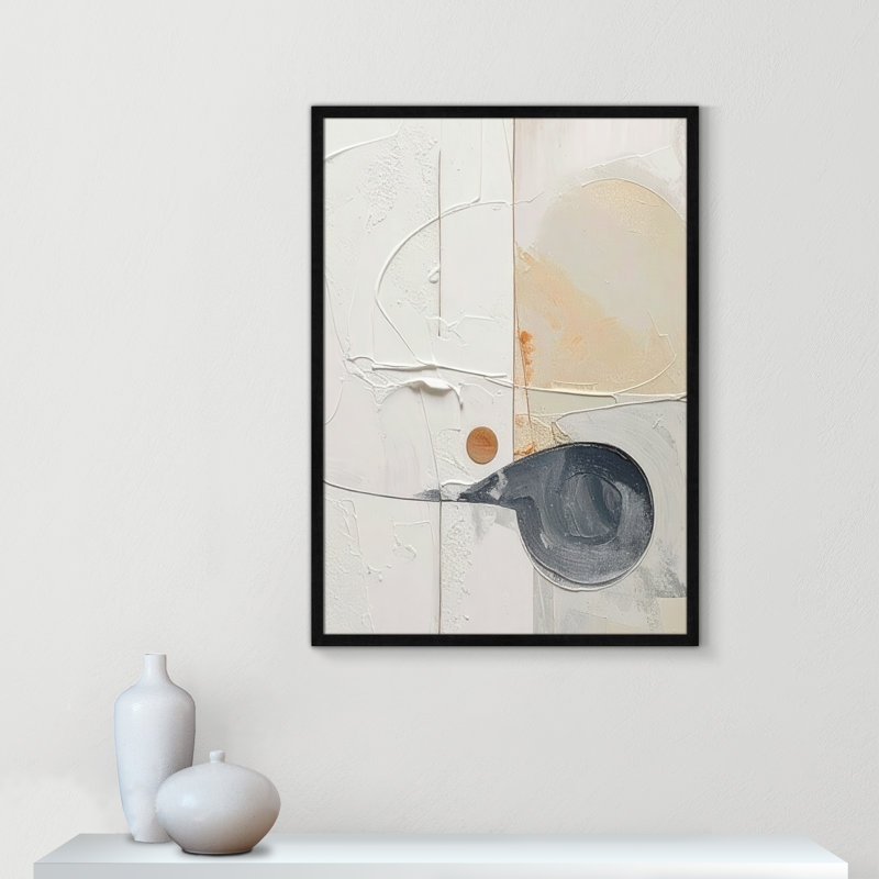 «Plastering III» par Alonza Saunders, L 25,5 po x H 35,5 po, Grain de bois noir, Impression encadrée