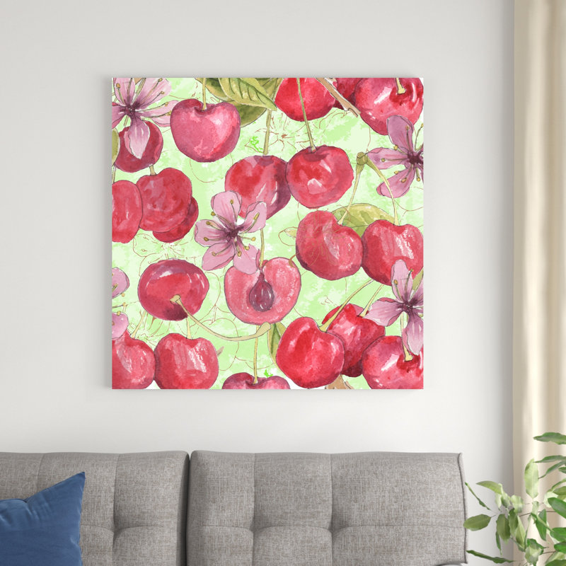 " Cherry Medley II " by Leslie Mark, 36" H x 36" W x 1.25" D