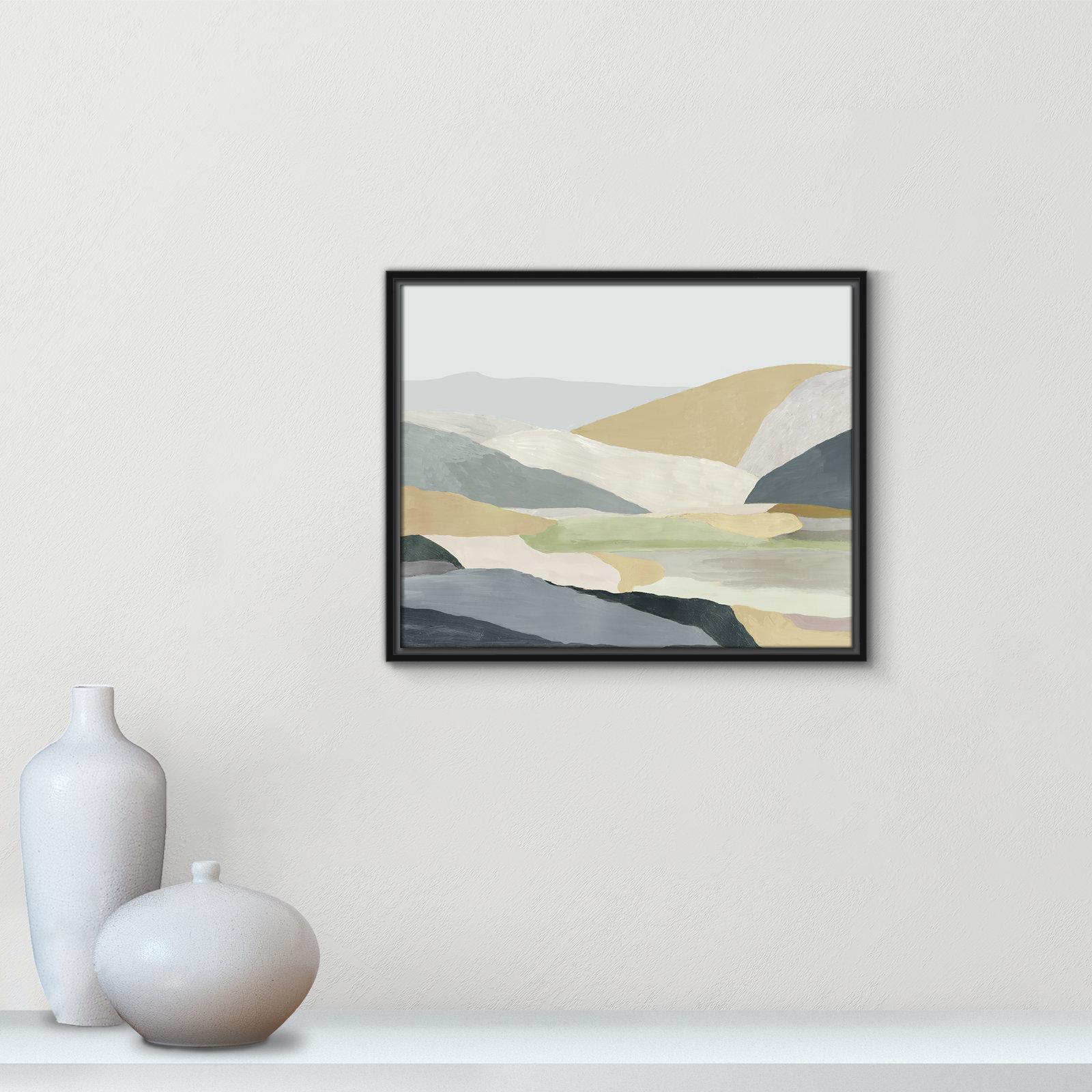 Blair "Warm Hills I" Painting, 17.5" H x 21.5" W x 2" D, Black Canvas