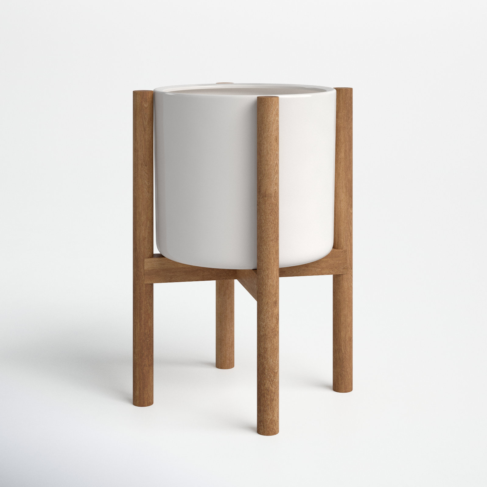 AllModern Dominic Ceramic Pot Planter & Reviews | AllModern (White/Special Walnut)