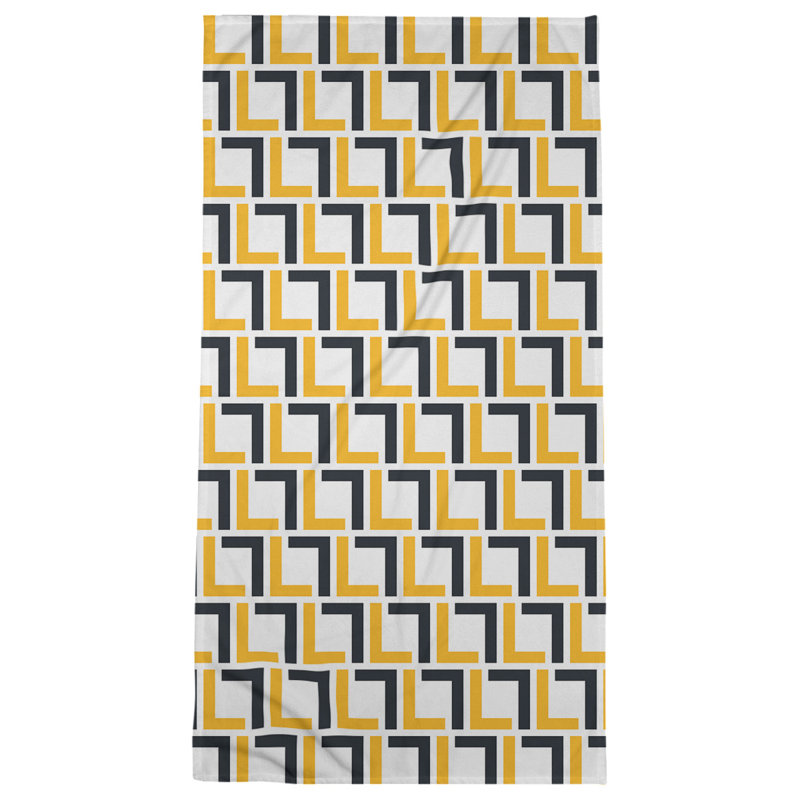 Bath Towel, White/Gold/Black