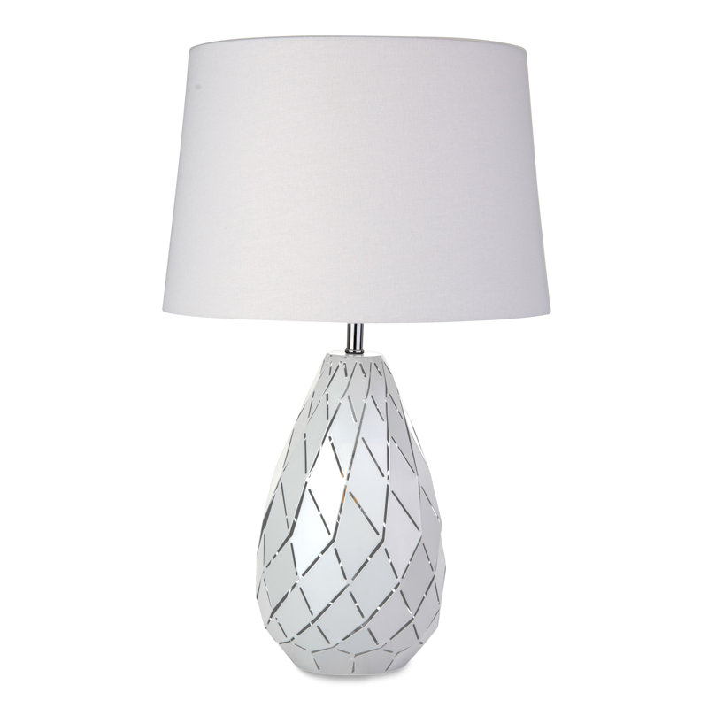 Hargis 46Cm Stencil Metal Cut Out Modern 2-light Table Lamp, White